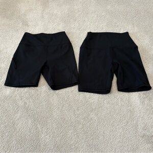 RBX Women's Athletic Workout 5" & 6" Inseam Black Bike Shorts Set XS Volleyball